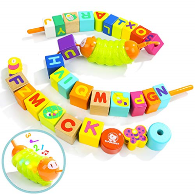 wooden stringing beads for toddlers